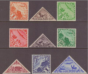 Тува, Воздушная Почта, Фауна, 1934, Самолёты, 9 марок **